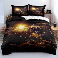 HKM-796435 Cartoon Anime Digital Printed Three-Piece Bedding Set in Yellow