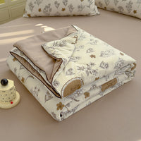 HKM-796435 Washed Cotton Double-layer Summer Quilt with Soybean Fiber Filling, 3 Sizes Available