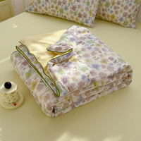 HKM-796435 Washed Cotton Double-layer Summer Quilt with Soybean Fiber Filling, 3 Sizes Available