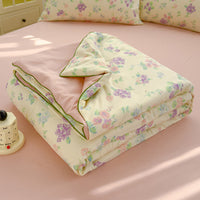 HKM-796435 Washed Cotton Double-layer Summer Quilt with Soybean Fiber Filling, 3 Sizes Available