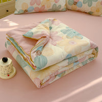 HKM-796435 Washed Cotton Double-layer Summer Quilt with Soybean Fiber Filling, 3 Sizes Available
