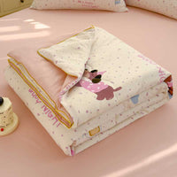HKM-796435 Washed Cotton Double-layer Summer Quilt with Soybean Fiber Filling, 3 Sizes Available