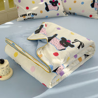 HKM-796435 Washed Cotton Double-layer Summer Quilt with Soybean Fiber Filling, 3 Sizes Available