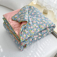 HKM-796435 Washed Cotton Double-layer Summer Quilt with Soybean Fiber Filling, 3 Sizes Available
