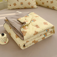 HKM-796435 Washed Cotton Double-layer Summer Quilt with Soybean Fiber Filling, 3 Sizes Available
