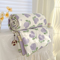 HKM-796435 Washed Cotton Double-layer Summer Quilt with Soybean Fiber Filling, 3 Sizes Available