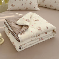HKM-796435 Washed Cotton Double-layer Summer Quilt with Soybean Fiber Filling, 3 Sizes Available