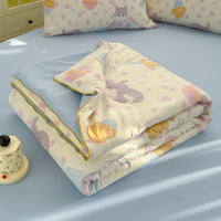 HKM-796435 Washed Cotton Double-layer Summer Quilt with Soybean Fiber Filling, 3 Sizes Available