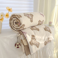HKM-796435 Washed Cotton Double-layer Summer Quilt with Soybean Fiber Filling, 3 Sizes Available