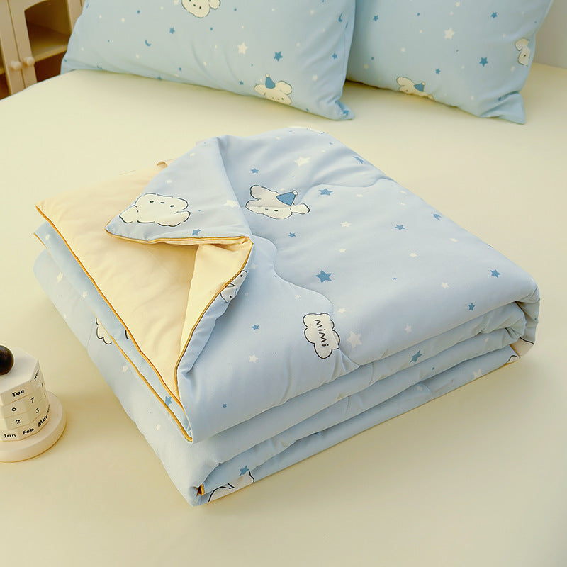 HKM-796435 Washed Cotton Double-layer Summer Quilt with Soybean Fiber Filling, 3 Sizes Available