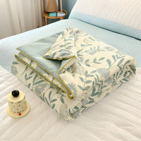 HKM-796435 Washed Cotton Double-layer Summer Quilt with Soybean Fiber Filling, 3 Sizes Available