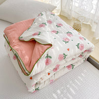 HKM-796435 Washed Cotton Double-layer Summer Quilt with Soybean Fiber Filling, 3 Sizes Available