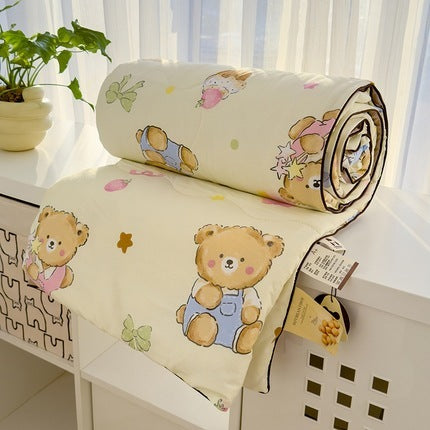 HKM-796435 Washed Cotton Double-layer Summer Quilt with Soybean Fiber Filling, 3 Sizes Available