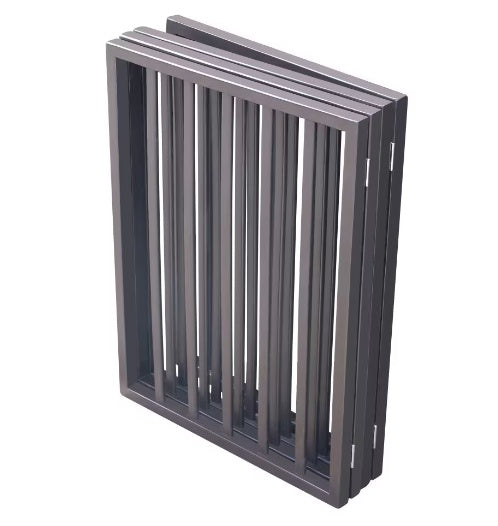 HKM-796627 Pet Gate for Doorways - Lightweight, Foldable Barrier in Dark Brown Wood