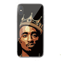HKM-796691 2Pac Inspired Hip Hop Silicone Phone Case for Samsung - Reinforced Corners, Camera Protection