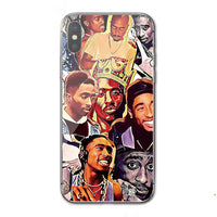 HKM-796691 2Pac Inspired Hip Hop Silicone Phone Case for Samsung - Reinforced Corners, Camera Protection