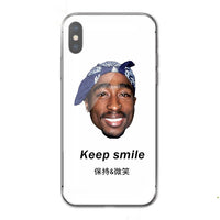 HKM-796691 2Pac Inspired Hip Hop Silicone Phone Case for Samsung - Reinforced Corners, Camera Protection