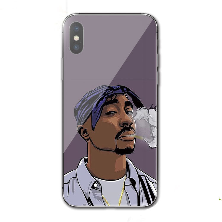 HKM-796691 2Pac Inspired Hip Hop Silicone Phone Case for Samsung - Reinforced Corners, Camera Protection