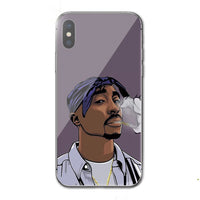 HKM-796691 2Pac Inspired Hip Hop Silicone Phone Case for Samsung - Reinforced Corners, Camera Protection