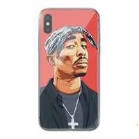 HKM-796691 2Pac Inspired Hip Hop Silicone Phone Case for Samsung - Reinforced Corners, Camera Protection