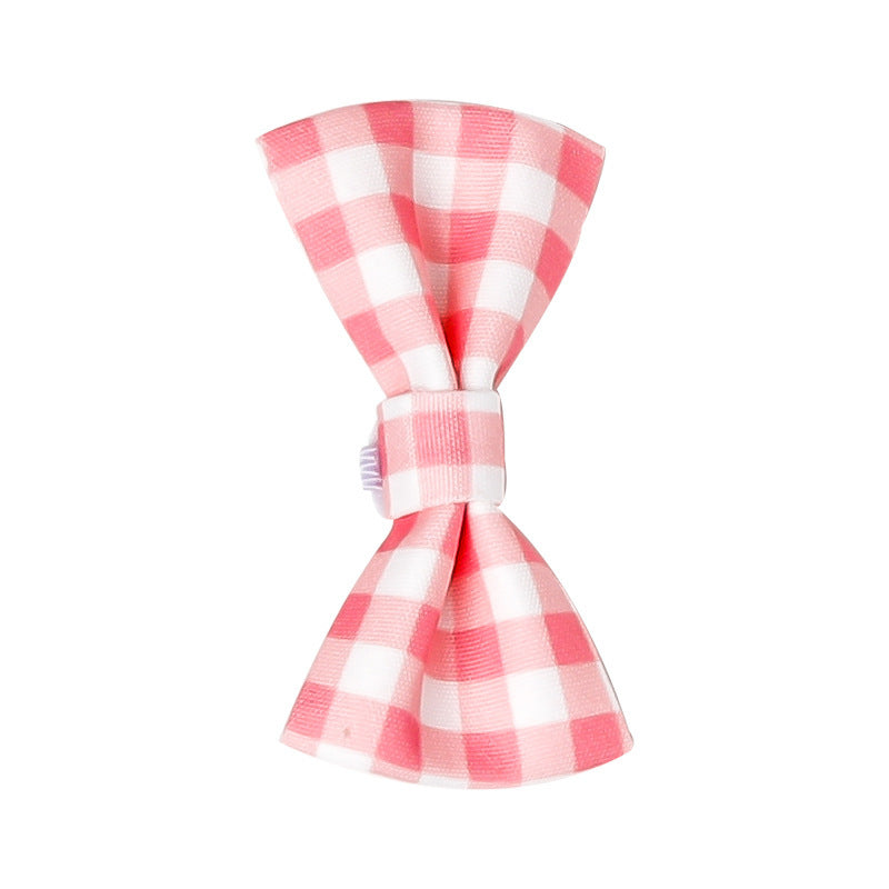 HKM-796691 Cute Plaid Saliva Towel Bib with Lace for Pets - Yellow, Red, Blue Options