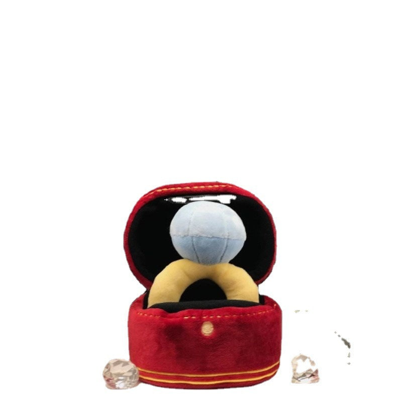 HKM-797075 Plush Dog Chew Toy Ring with Squeaker - Soft Cotton Pet Teething Relief for Puppies and Dogs