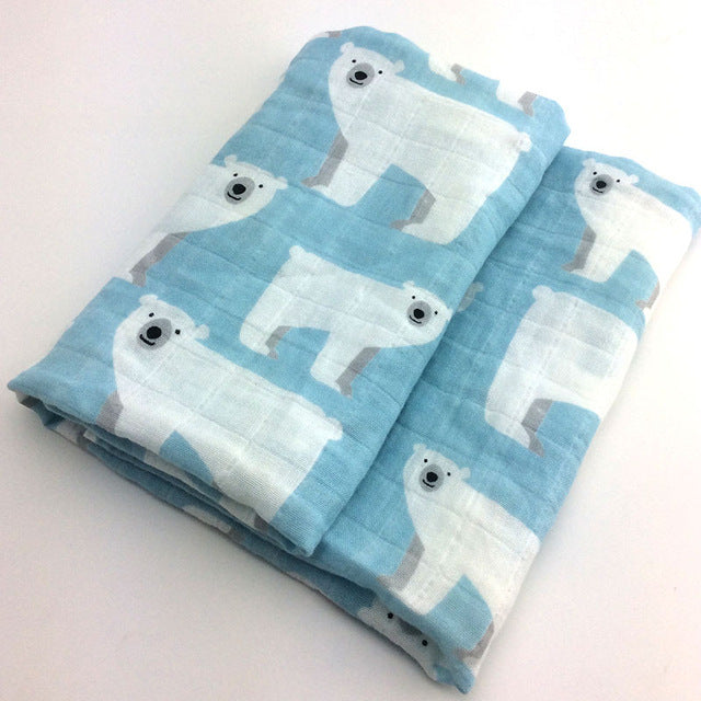 HKM-797267 Cotton Gauze Baby Quilt - Soft 60x60cm Wrap in Multiple Colors