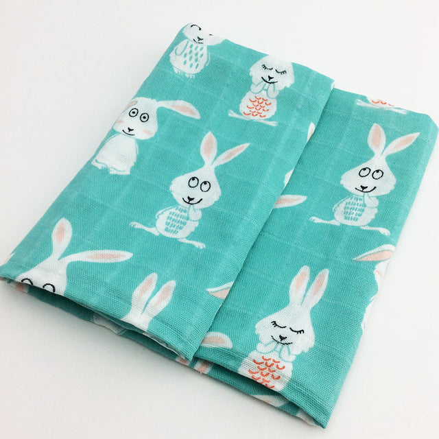 HKM-797267 Cotton Gauze Baby Quilt - Soft 60x60cm Wrap in Multiple Colors
