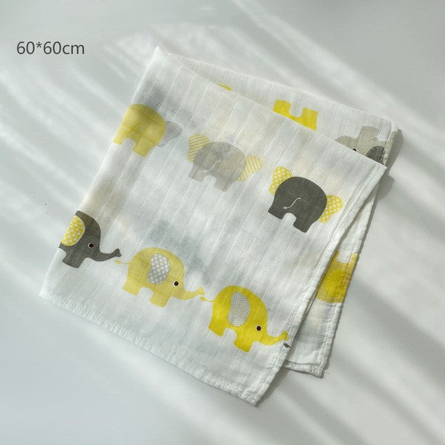 HKM-797267 Cotton Gauze Baby Quilt - Soft 60x60cm Wrap in Multiple Colors