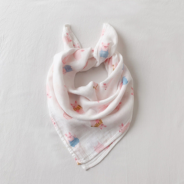 HKM-797267 Cotton Gauze Baby Quilt - Soft 60x60cm Wrap in Multiple Colors