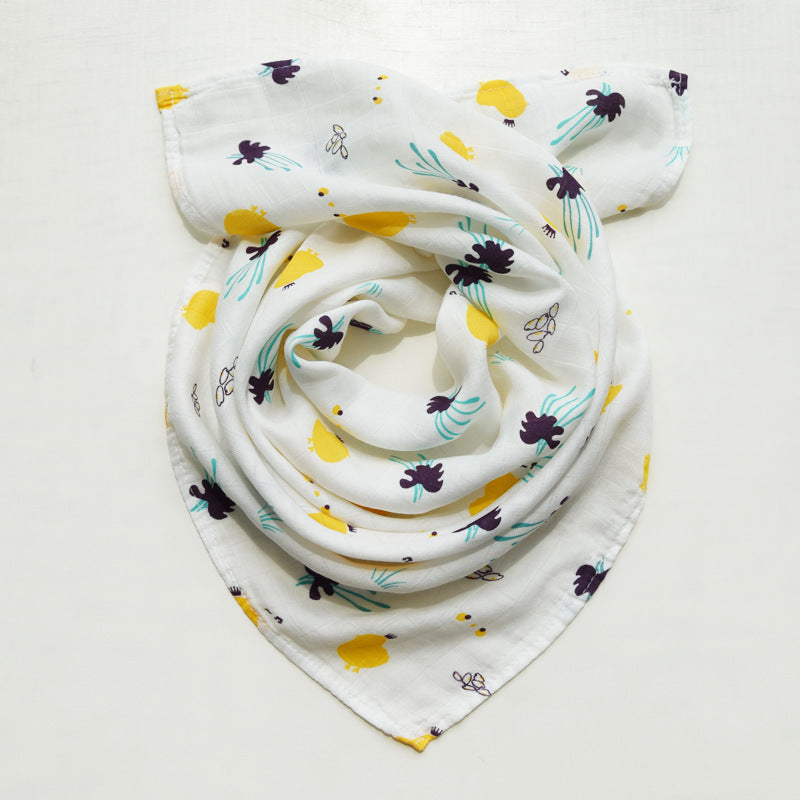 HKM-797267 Cotton Gauze Baby Quilt - Soft 60x60cm Wrap in Multiple Colors