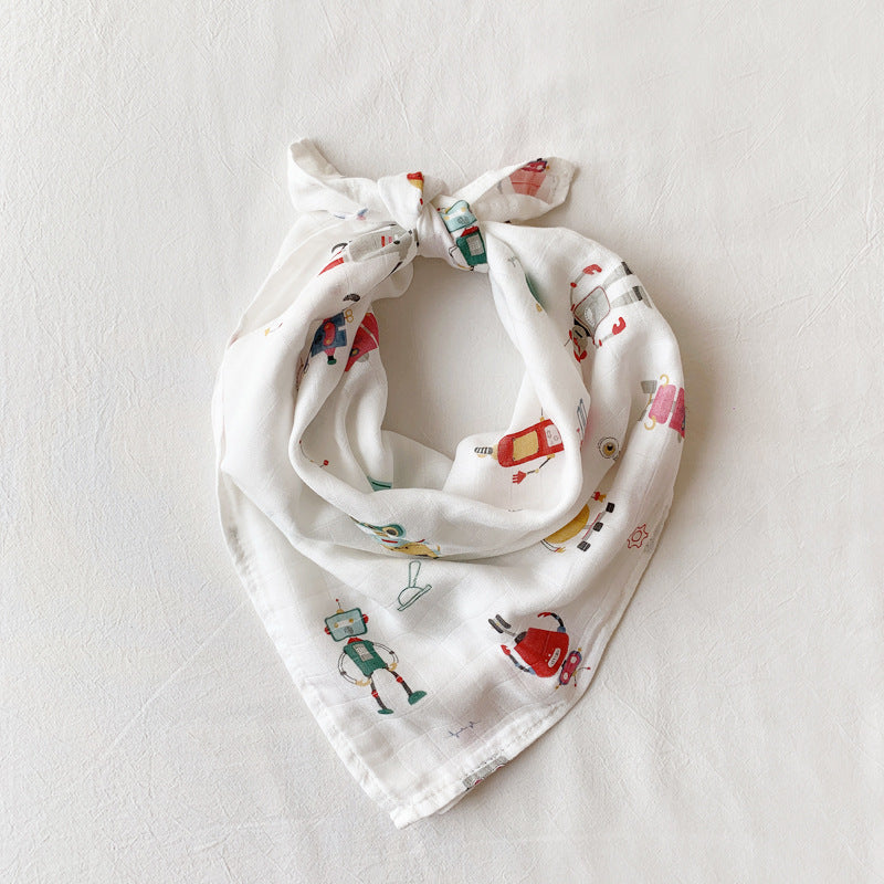 HKM-797267 Cotton Gauze Baby Quilt - Soft 60x60cm Wrap in Multiple Colors