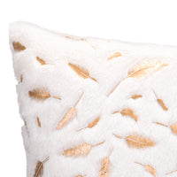 HKM-797267 Nordic Solid Color Plush Pillowcase with Imitation Feather Design - Available in Four Colors