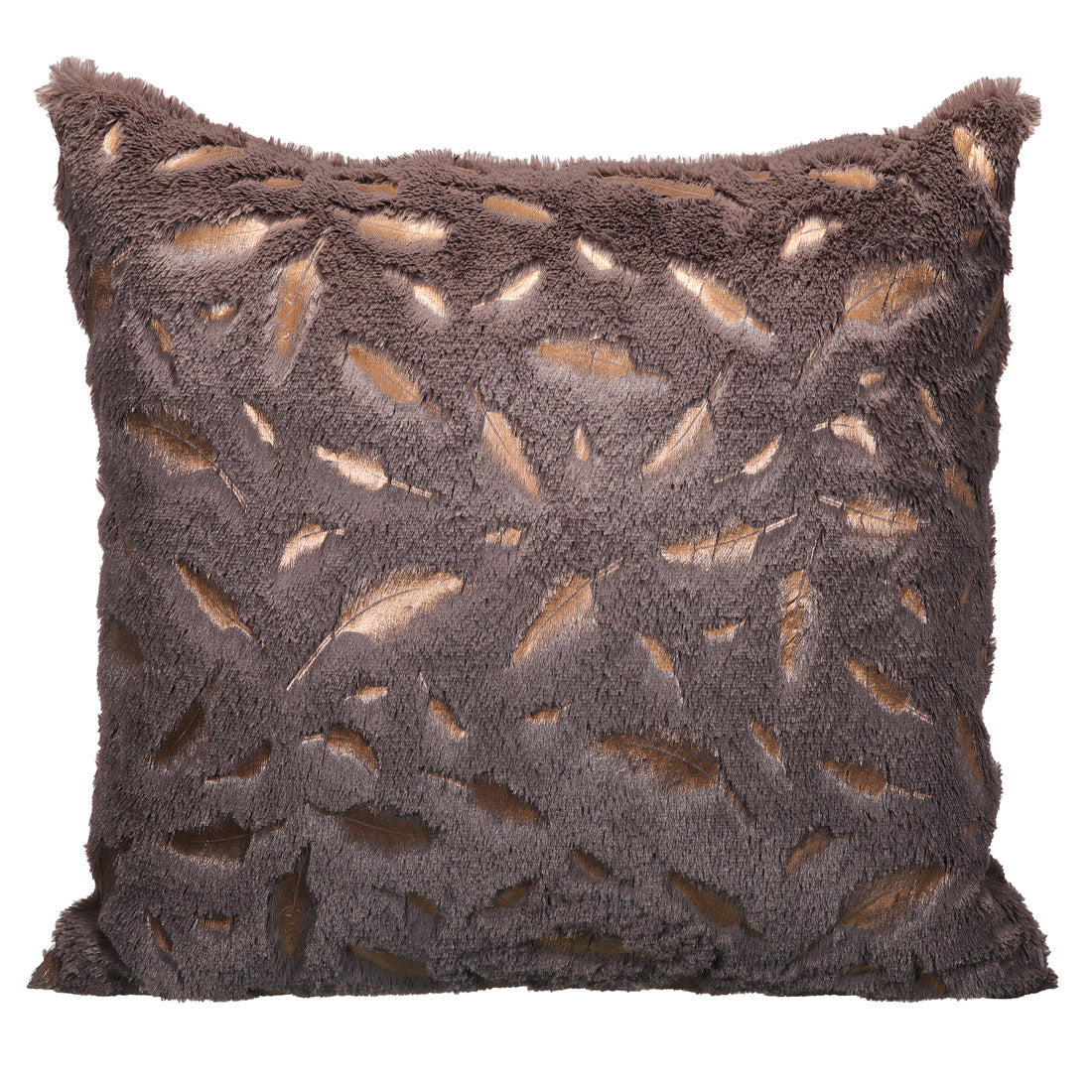 HKM-797267 Nordic Solid Color Plush Pillowcase with Imitation Feather Design - Available in Four Colors