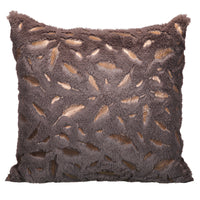 HKM-797267 Nordic Solid Color Plush Pillowcase with Imitation Feather Design - Available in Four Colors