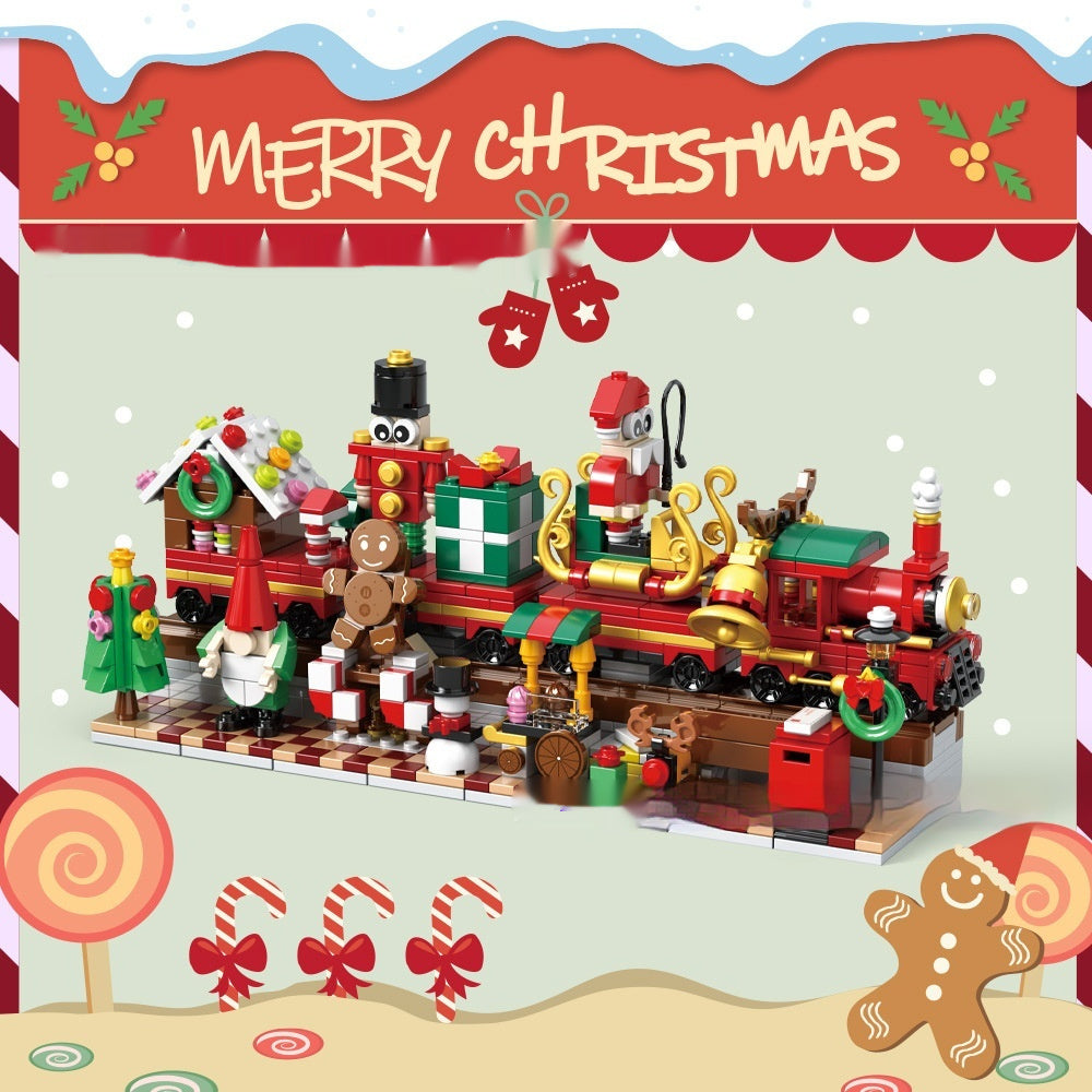 HKM-797395 24 Grid Christmas Scene Building Blocks Blind Box for Ages 7-14, 24 Pieces, Plastic Building Blocks, Fun Holiday Activity