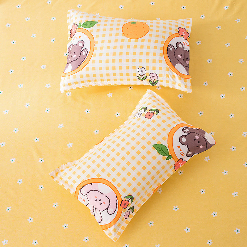 HKM-797395 Cartoon-Themed Four-Piece Bedding Set in Skin-Friendly Cotton for 1.5m, 1.8m, and 2.0m Beds