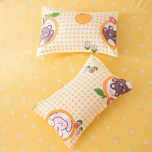 HKM-797395 Cartoon-Themed Four-Piece Bedding Set in Skin-Friendly Cotton for 1.5m, 1.8m, and 2.0m Beds