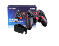 HKM-797459 Wireless Bluetooth Gamepad for Android/iOS/Win/PS3 - Includes Handle, Bracket, Charging Cable, and Manual