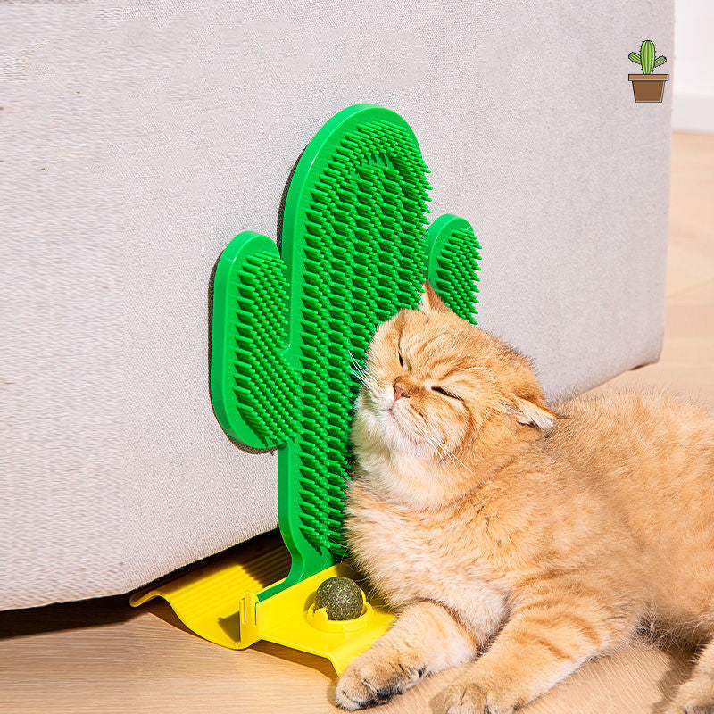 HKM-797523 Cat Hair Removal Corner Scrubber Tickle Toy with Catnip Balls and Mint Powder