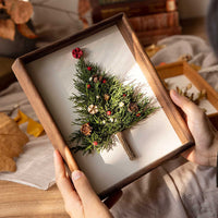HKM-797523 Solid Wood Black Walnut Dried Flower Photo Frame - Modern Rectangular Design