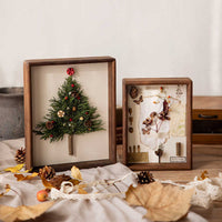 HKM-797523 Solid Wood Black Walnut Dried Flower Photo Frame - Modern Rectangular Design