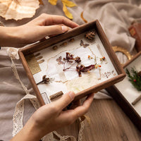 HKM-797523 Solid Wood Black Walnut Dried Flower Photo Frame - Modern Rectangular Design