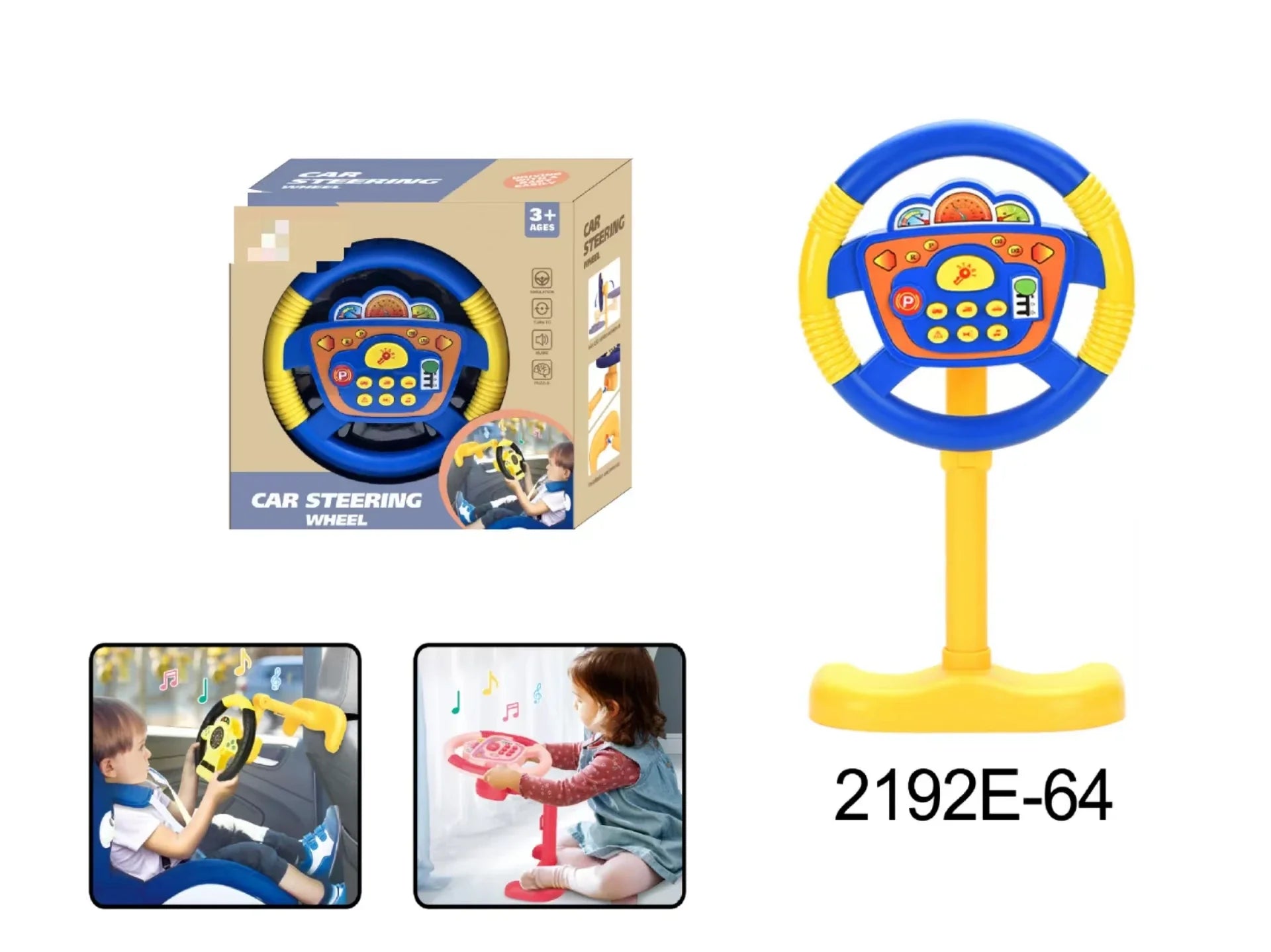 HKM-797587 360 Degree Rotating Baby Steering Wheel Toy for Early Education and Hand Coordination