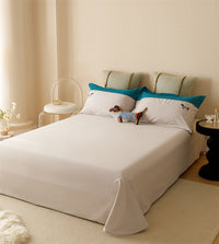 HKM-797587 Embroidered Cotton Quilt Cover Bedding Set - 4-Piece with 120 Thread Count