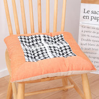 HKM-797651 Houndstooth Pattern Student Dormitory Seat Cushion with Straps - Autumn & Winter Comfort