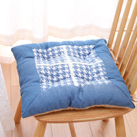 HKM-797651 Houndstooth Pattern Student Dormitory Seat Cushion with Straps - Autumn & Winter Comfort