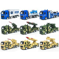 HKM-797843 Diecast 1:32 Metal Truck Set - 6 Pcs Pull Back Engineering and Fire Fighting Models for Kids
