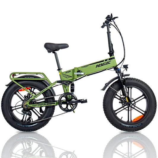 KTX-797907 Folding Electric Snow Bike with 20-Inch Wheels and 7-Speed Gearing
