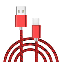 HKM-797971 Three-in-One Data Cable for Mobile Devices - Compatible with Android, iPhone, and Type-C Devices - Durable Metal and Nylon Braid Construction - Universal Fit